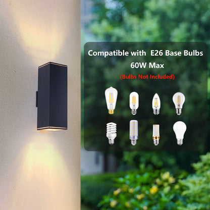 18" Matte Black Outdoor Wall Light, Set of 2 - view 6
