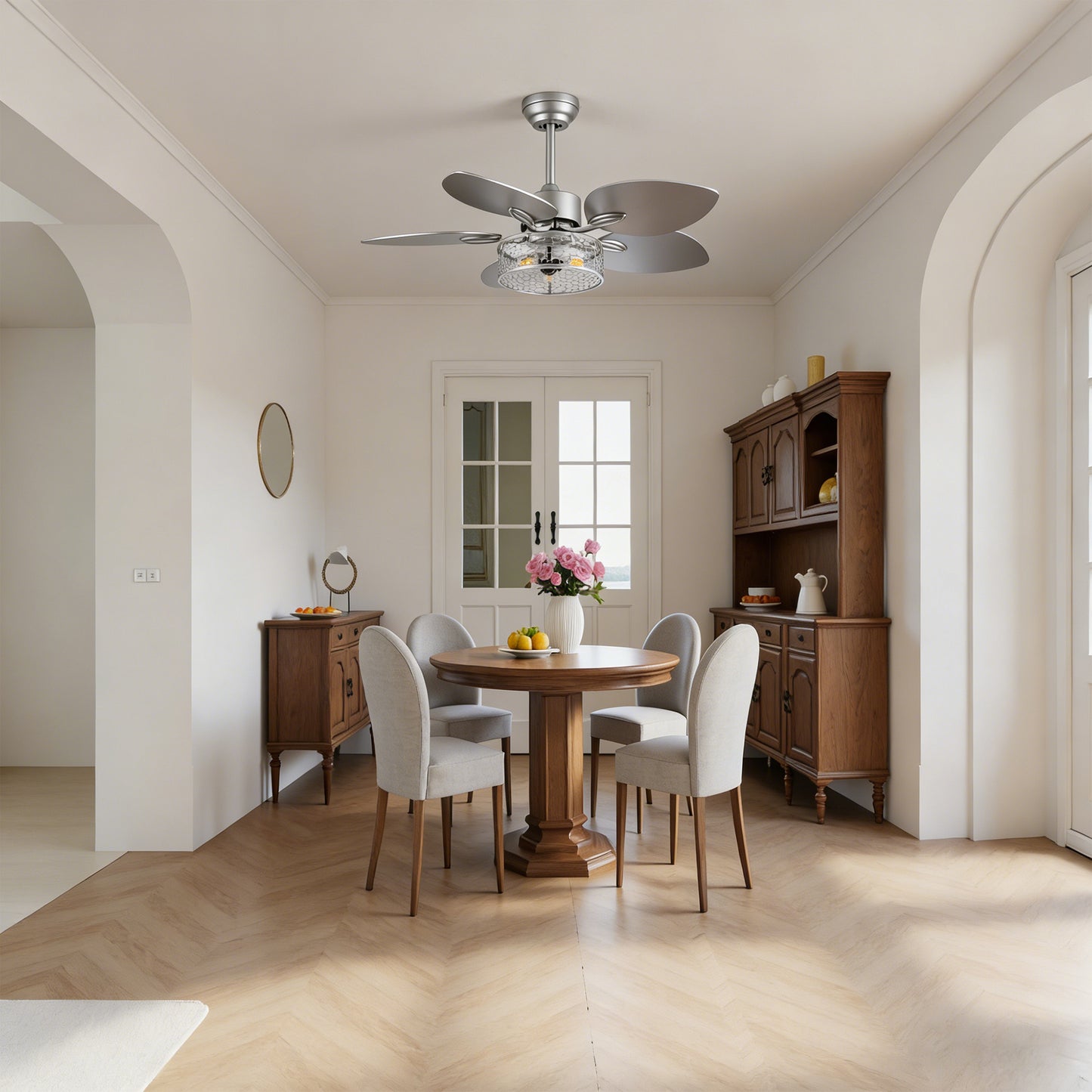 42" Silver Reversible Ceiling Fan with Remote - view 6