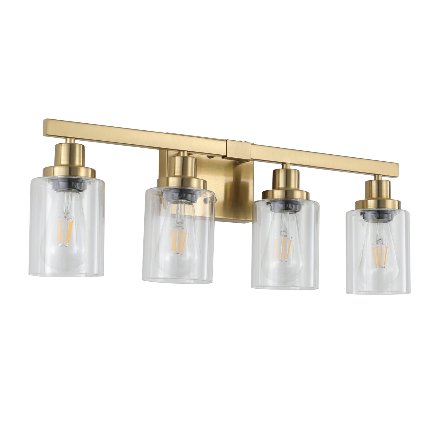 24" 4-Light Gold Vanity Light with Clear Glass - view 10