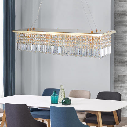 39.4" 8-Light Gold Raindrop Crystal Chandelier - view 4