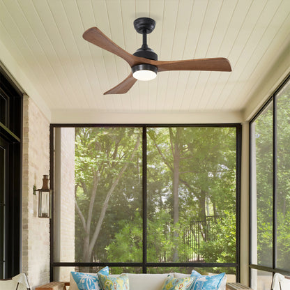42" Matte Black Solid Wood 3-Blade Ceiling Fan - view 5