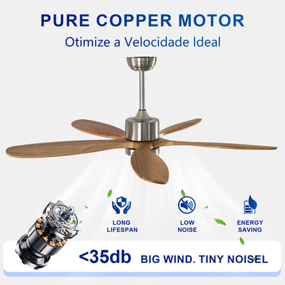 52" Nickel Reversible Ceiling Fan with Light - view 12