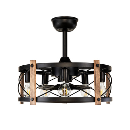 20" Matte Black Caged Chandelier Ceiling Fan with Remote - view 20