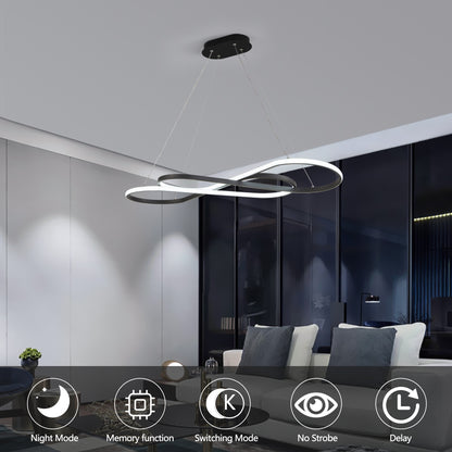 39" Black Infinity LED Pendant Light, Dimmable - view 3