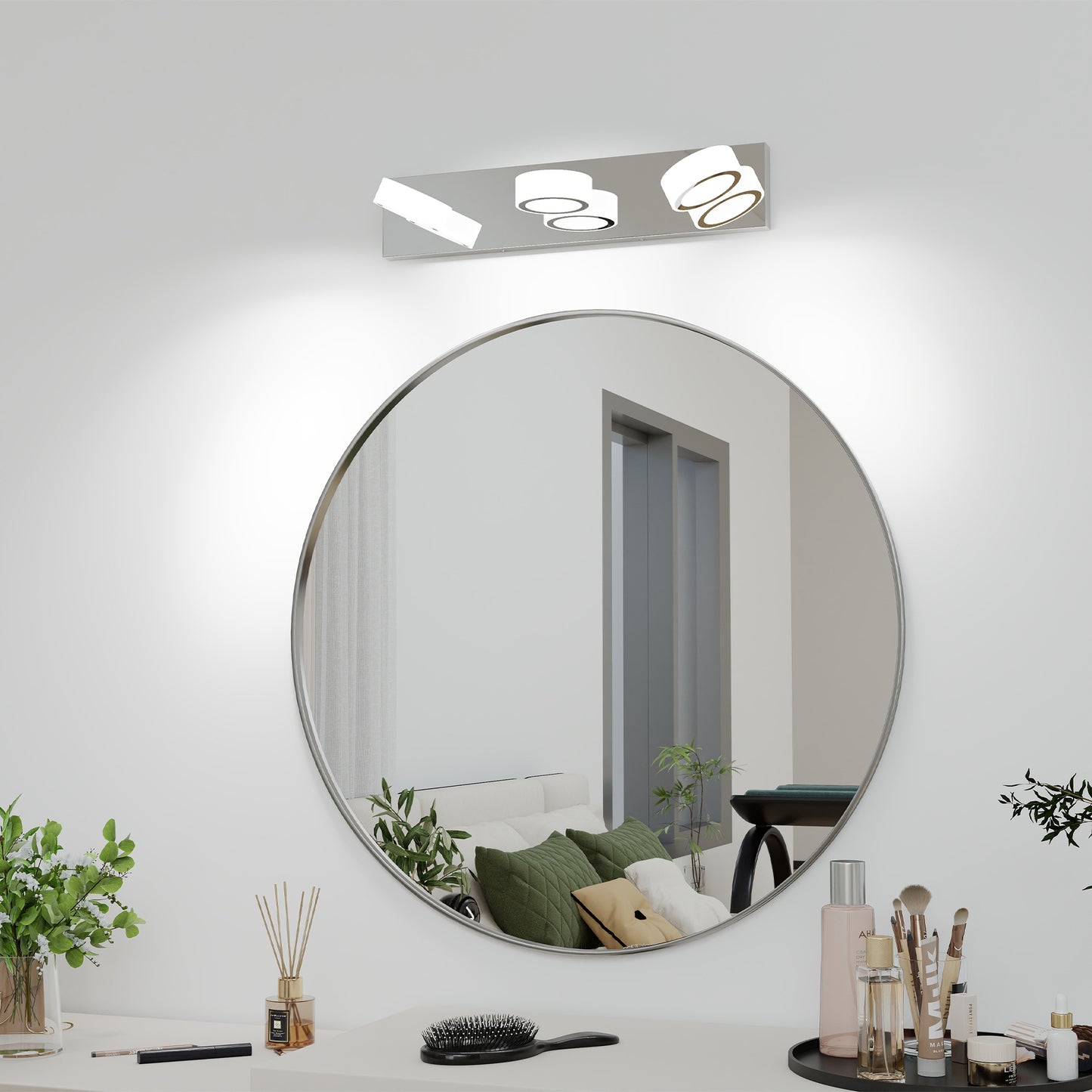 21" 3-Light Chrome Rotating Oval LED Vanity Light