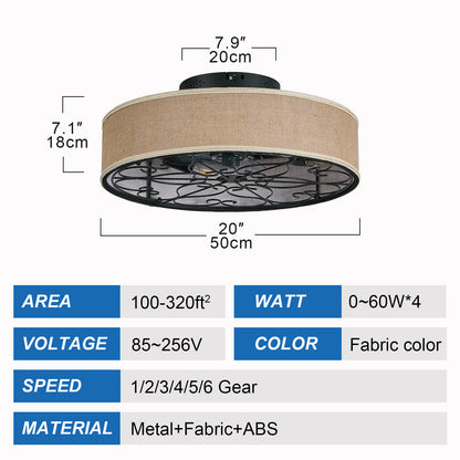 20" Black Farmhouse Caged Ceiling Fan with Remote - view 8