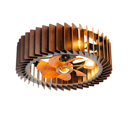 20" Walnut Flush Mount Ceiling Fan with Remote - view 18