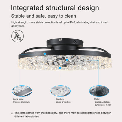20" Black Low Profile Ceiling Fan with Dimmable LED - view 4