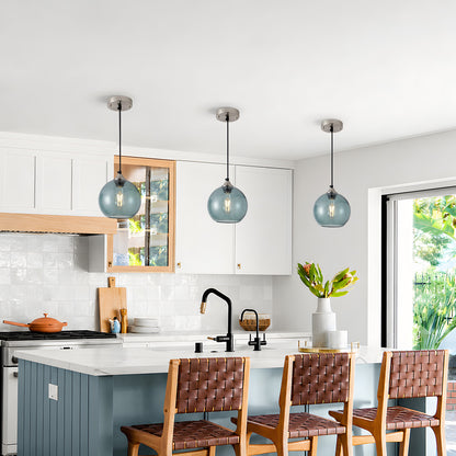 7.9" Light Green Glass Globe Pendant Light - view 3
