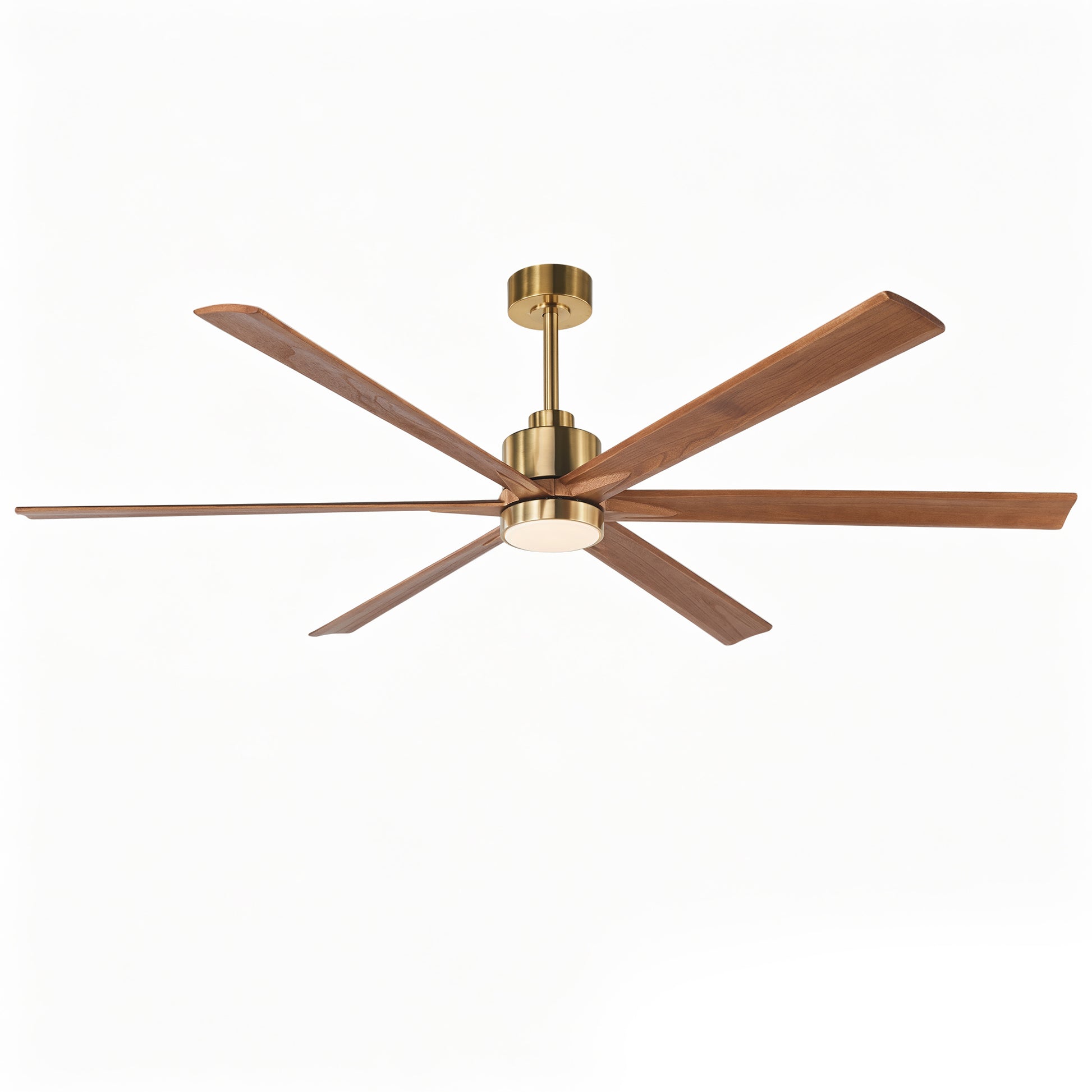 70" Gold & Walnut Solid Wood Ceiling Fan with Light - view 19