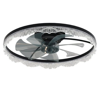 24" Black Acrylic Ring Ceiling Fan with Dimmable LED - view 9