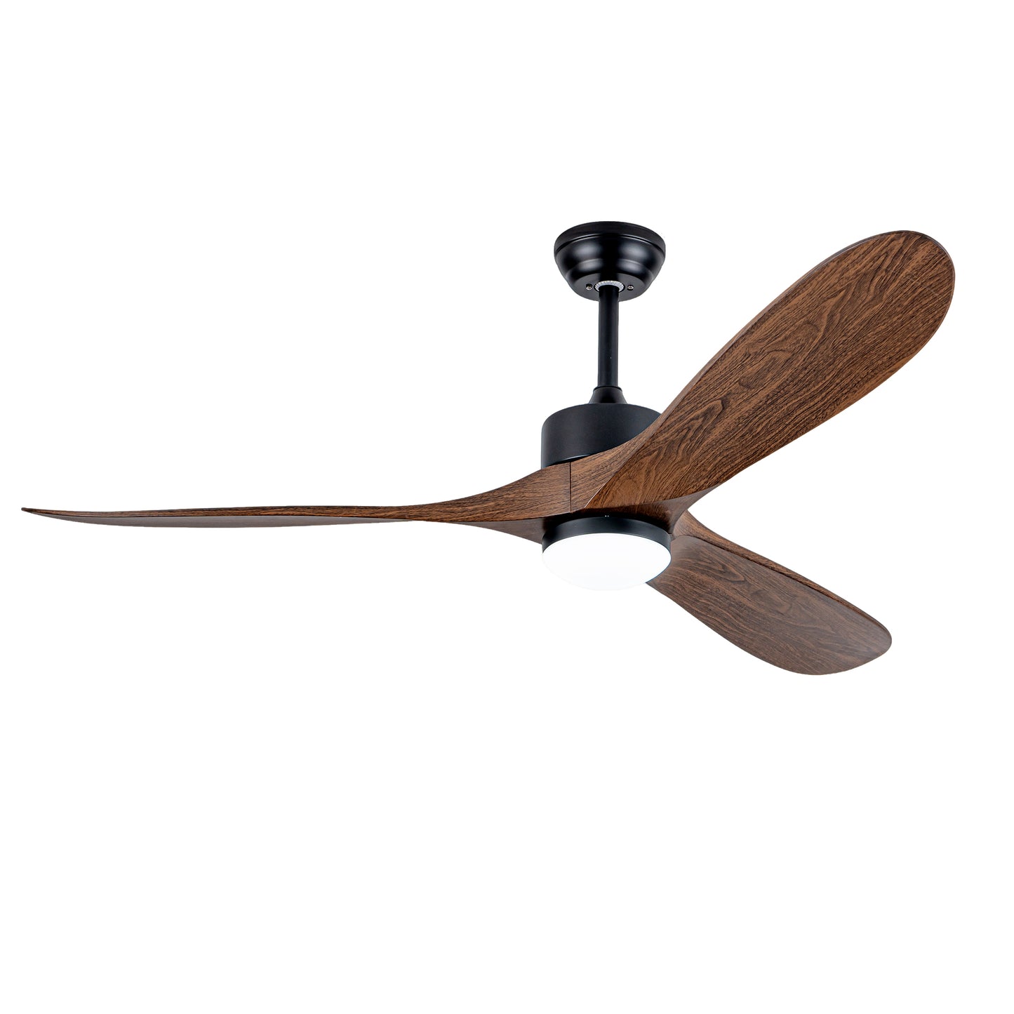 60" Matte Black Ceiling Fan with LED Light