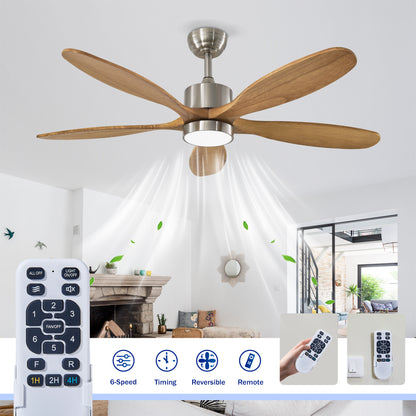52" Nickel Reversible Ceiling Fan with Light - view 7