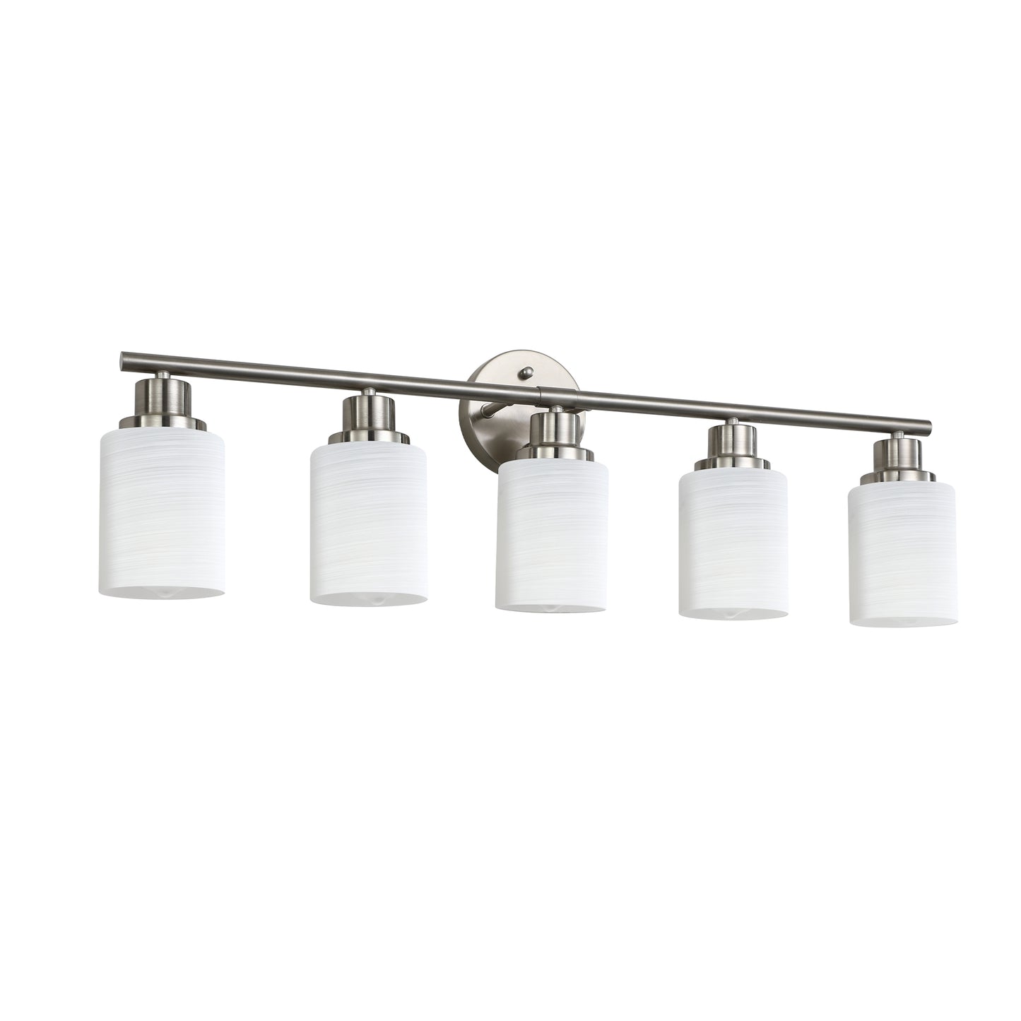 31" 5-Light Brushed Nickel Vanity Light with Frosted Glass - view 9