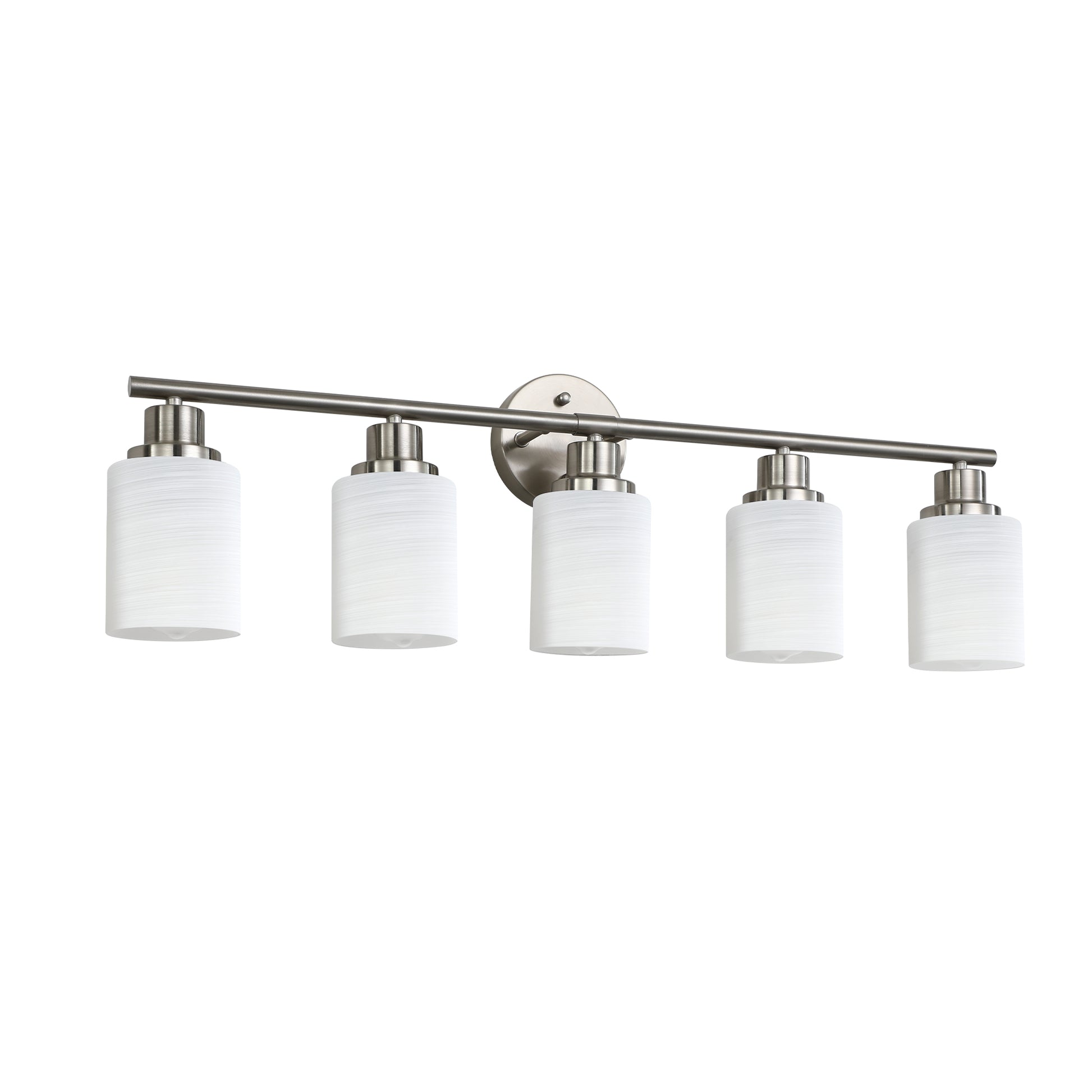 31" 5-Light Brushed Nickel Vanity Light with Frosted Glass - view 9