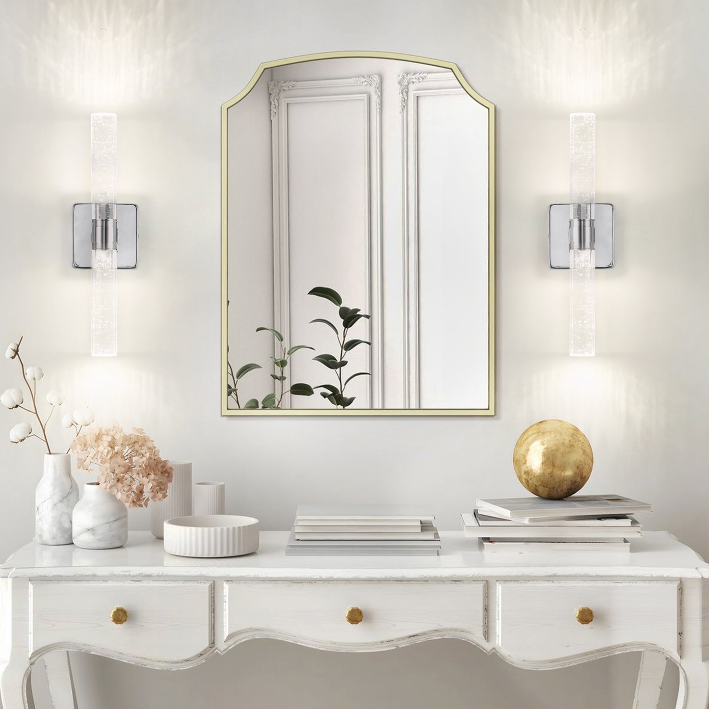 17"H 2-Light Chrome Bubble Crystal Wall Light - view 4