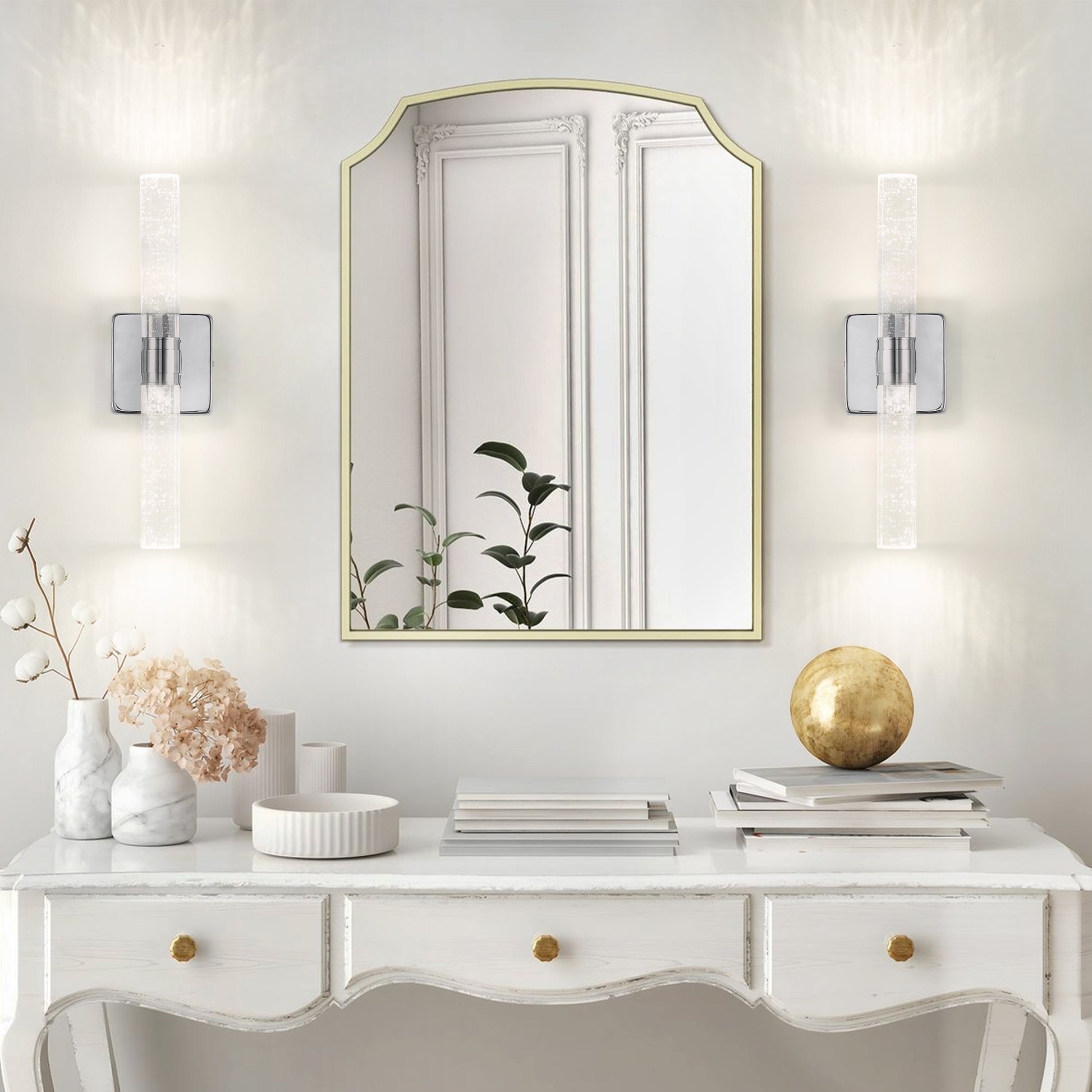17"H 2-Light Chrome Bubble Crystal Wall Light - view 4