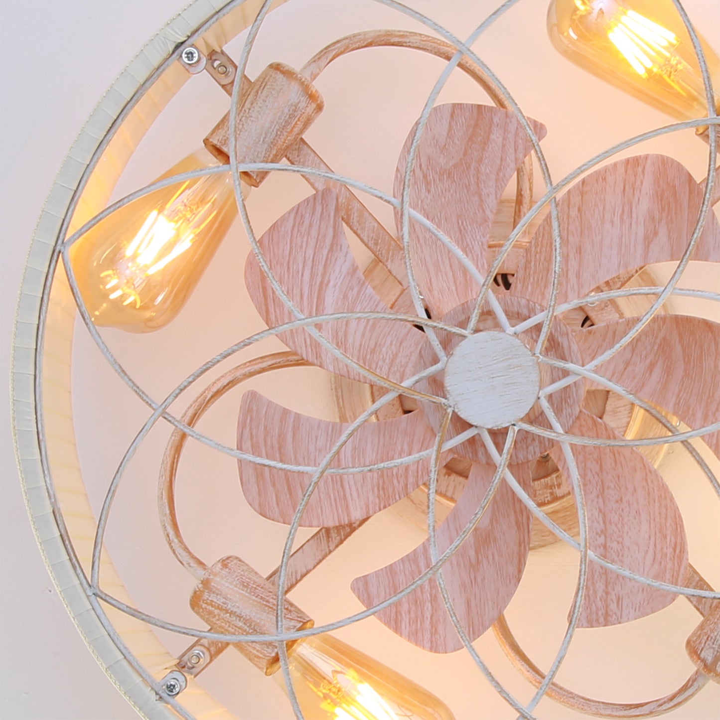 20" Matte White Fabric Farmhouse Bladeless Ceiling Fan - view 20