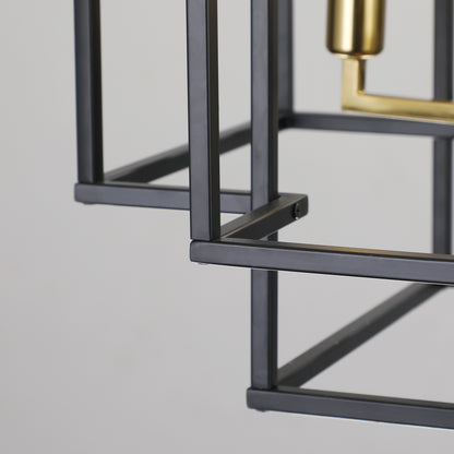 18" 8-Light Black & Gold Geometric Chandelier - view 11