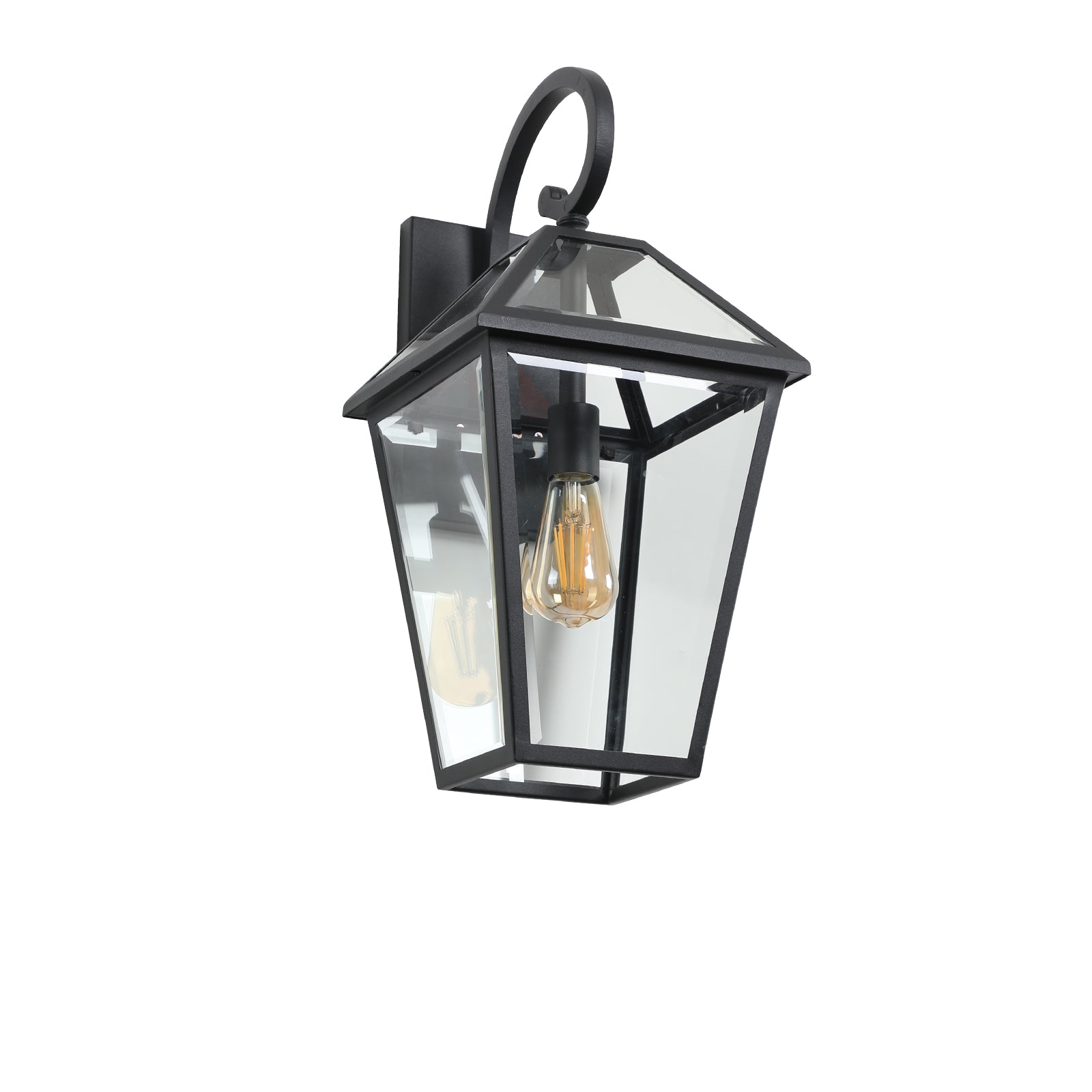21"H Black Outdoor Wall Lantern with Clear Glass - view 9