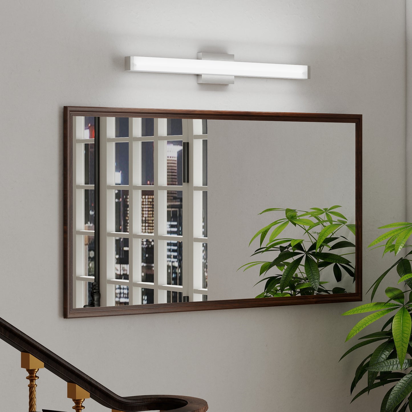33" Brushed Nickel Square LED Vanity Light - view 3