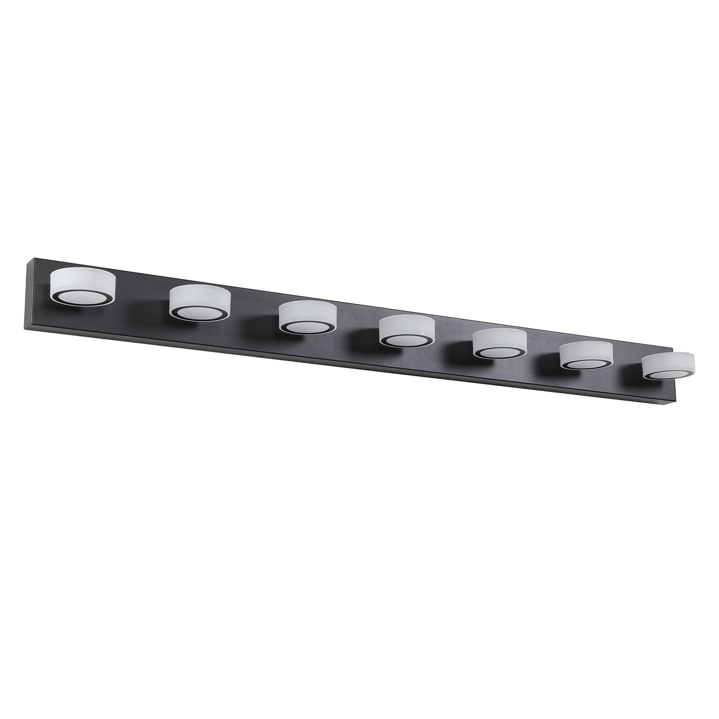 52" 7-Light Black Vanity Light with Dimmable LED - view 9