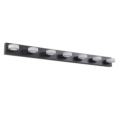 52" 7-Light Black Vanity Light with Dimmable LED - view 9