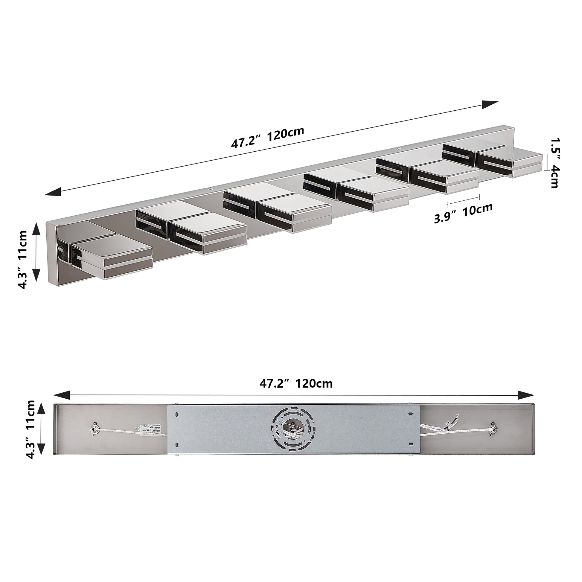 6-Light Modern Chrome LED Vanity Wall Light - view 9