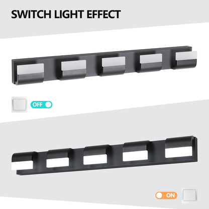 5-Light Modern Black LED Vanity Light - view 8