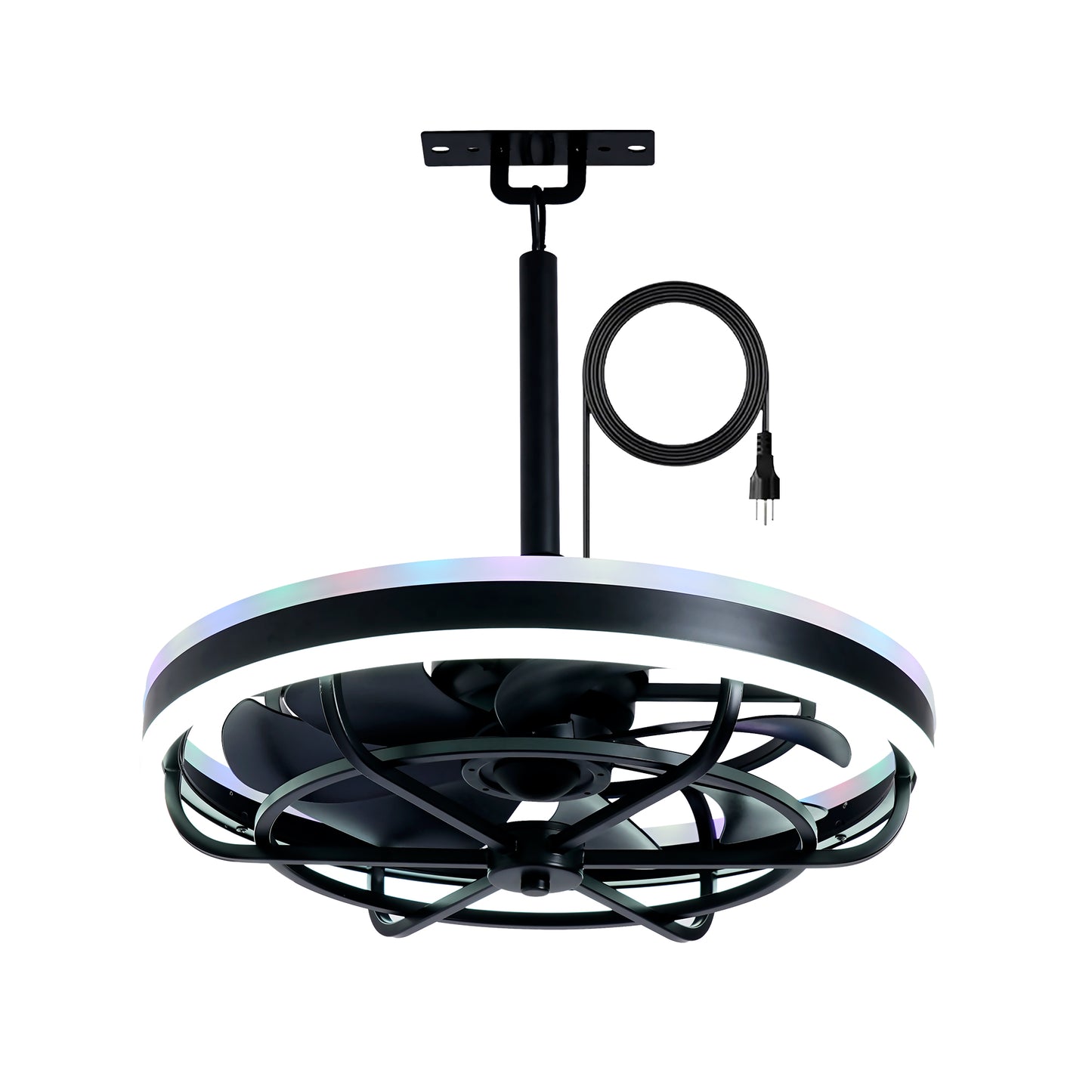 Matte Black Indoor Outdoor Ceiling Fan with Dimmable LED - view 22