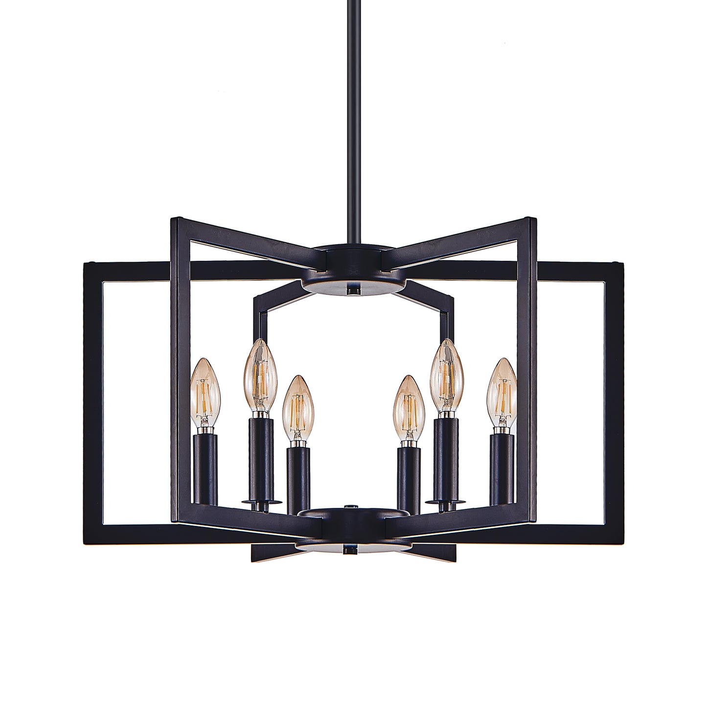 22" 6-Light Black Geometric Chandelier - view 12