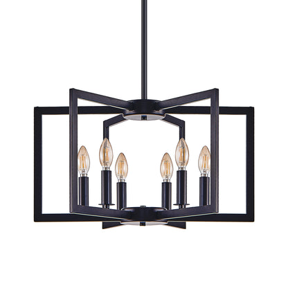 22" 6-Light Black Geometric Chandelier - view 12