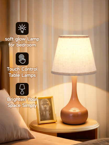 Pink Dimmable Bedside Table Lamp, Set of 2 - view 5