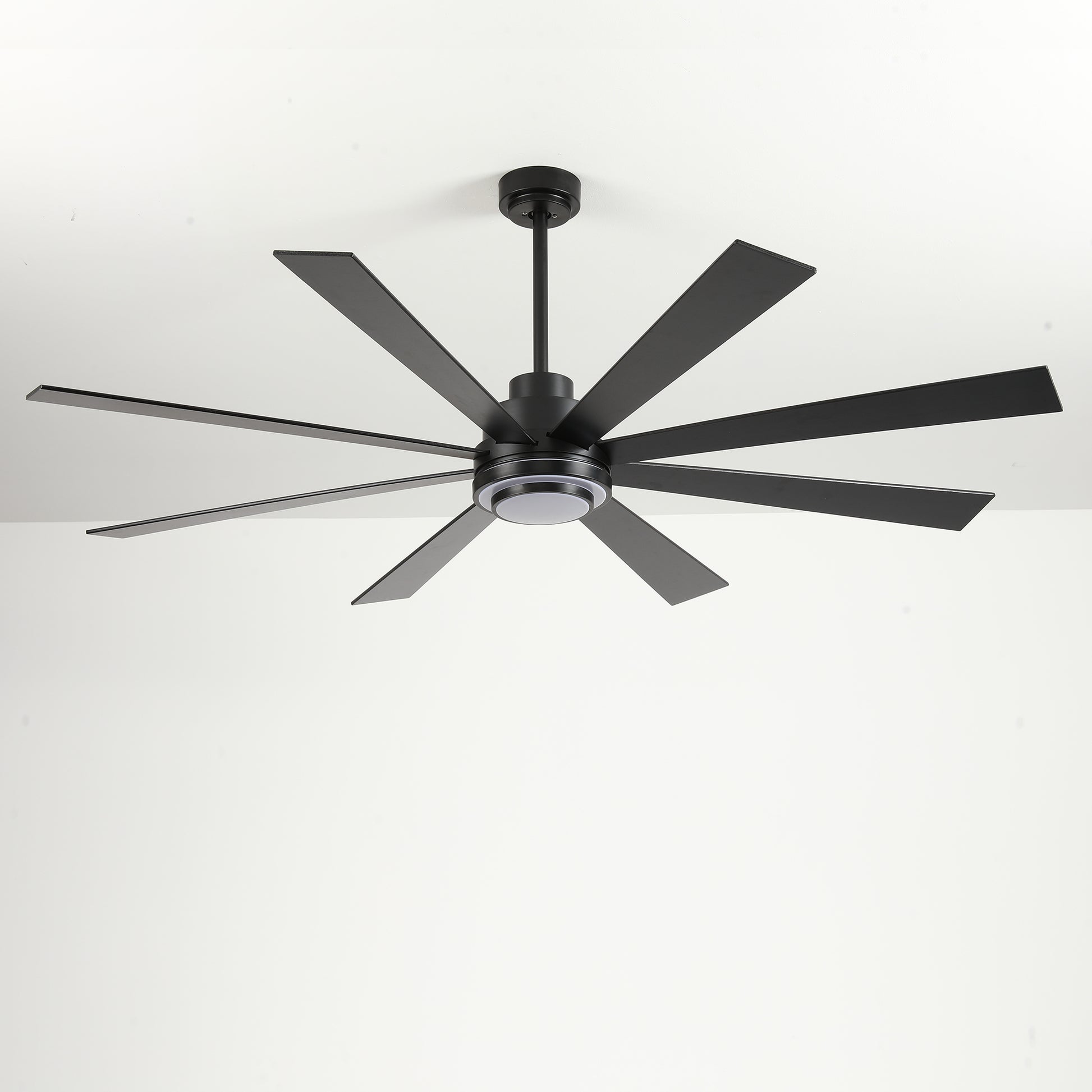 72" Matte Black 8-Blade Ceiling Fan with Dimmable LED - view 23