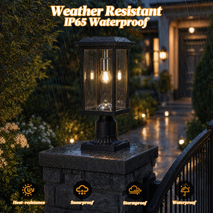 Black Aluminum Outdoor Post Light with Dusk to Dawn Sensor - view 2