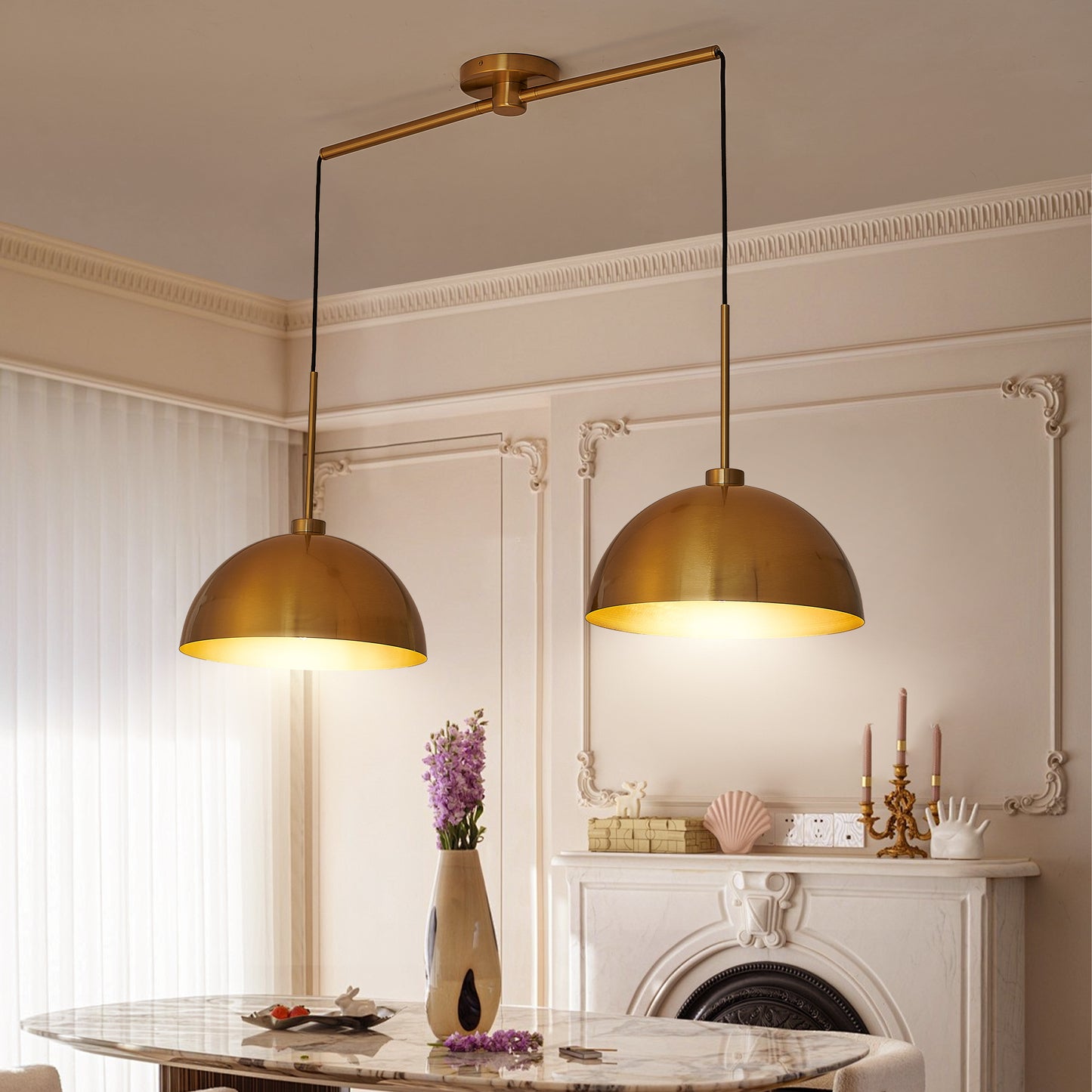 41" Industrial Copper Double Pendant Light - view 3