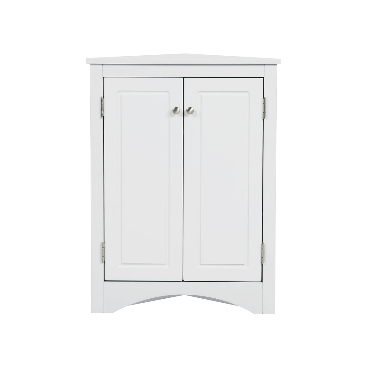 31.5" White Corner Bathroom Cabinet with 2 Doors