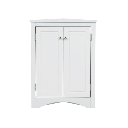 31.5" White Corner Bathroom Cabinet with 2 Doors