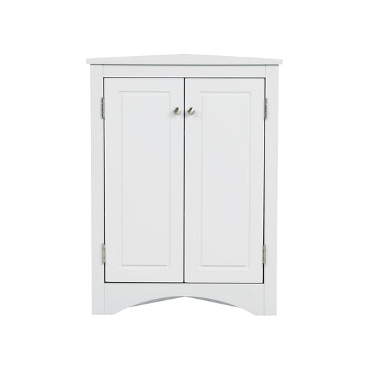 31.5" White Corner Bathroom Cabinet with 2 Doors