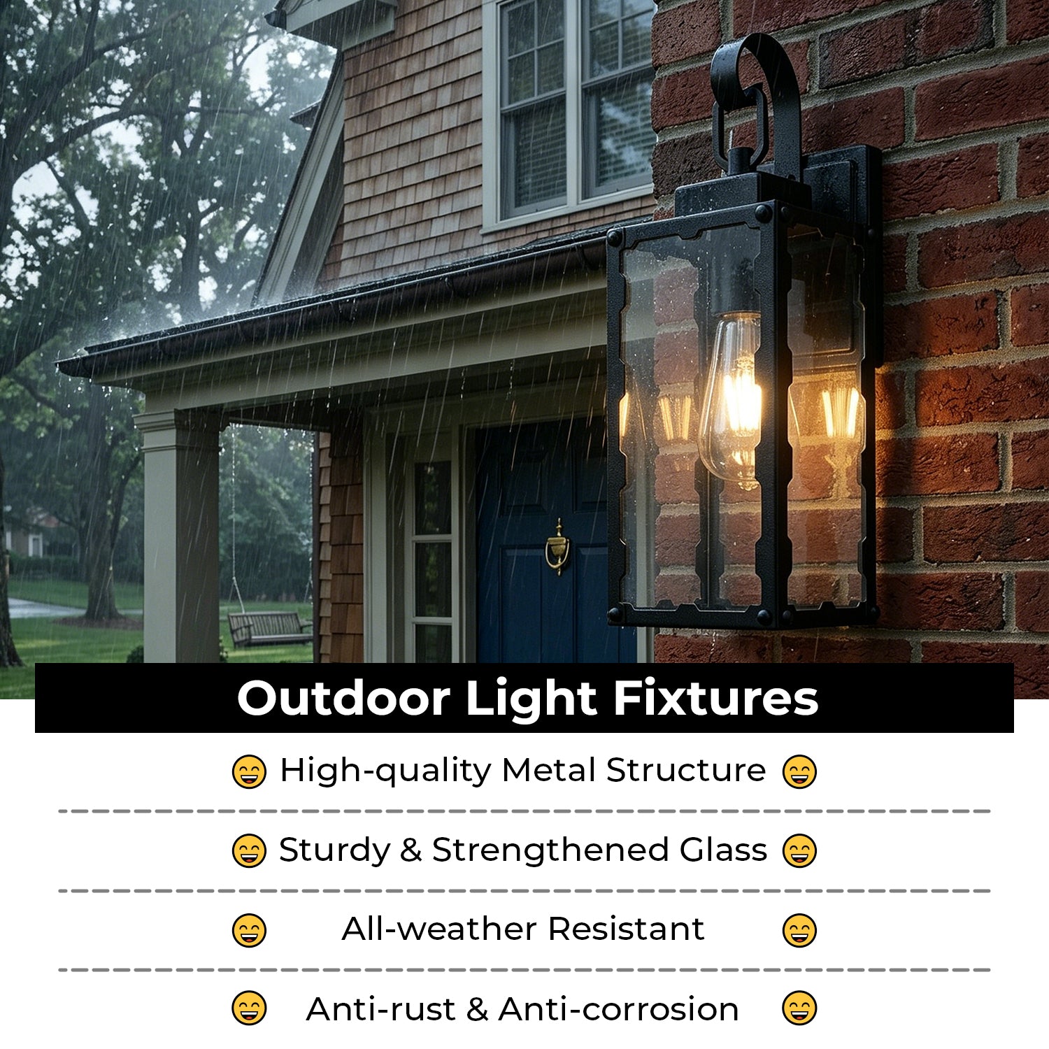 Matte Black Sawtooth Outdoor Wall Light with Clear Glass - view 5