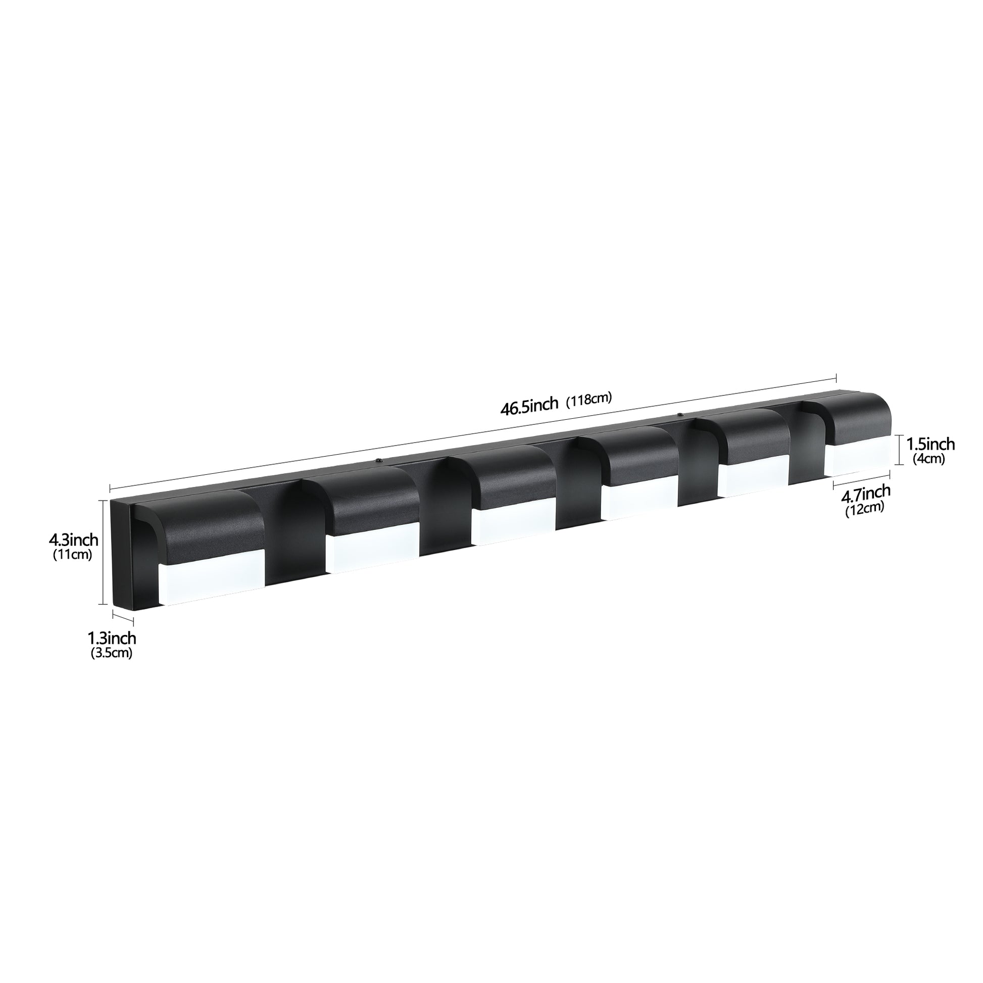 6-Light Black LED Vanity Wall Light - view 10