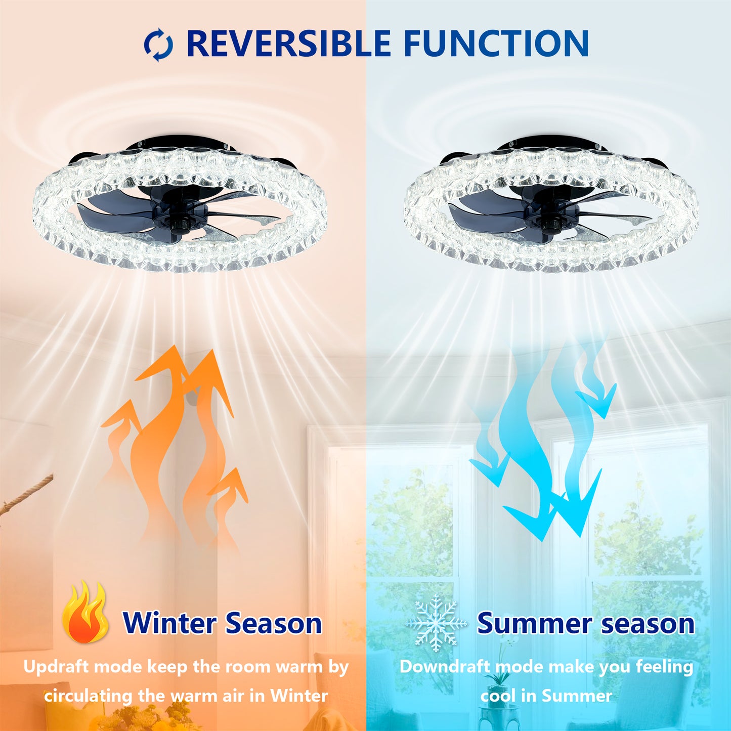 Matte Black Galaxy Ceiling Fan with Dimmable LED - view 11