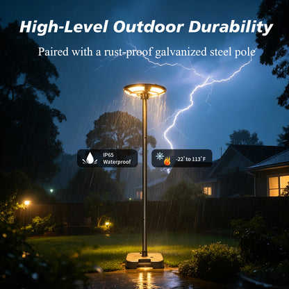 Black Solar UFO LED Street Light with Pole - view 7
