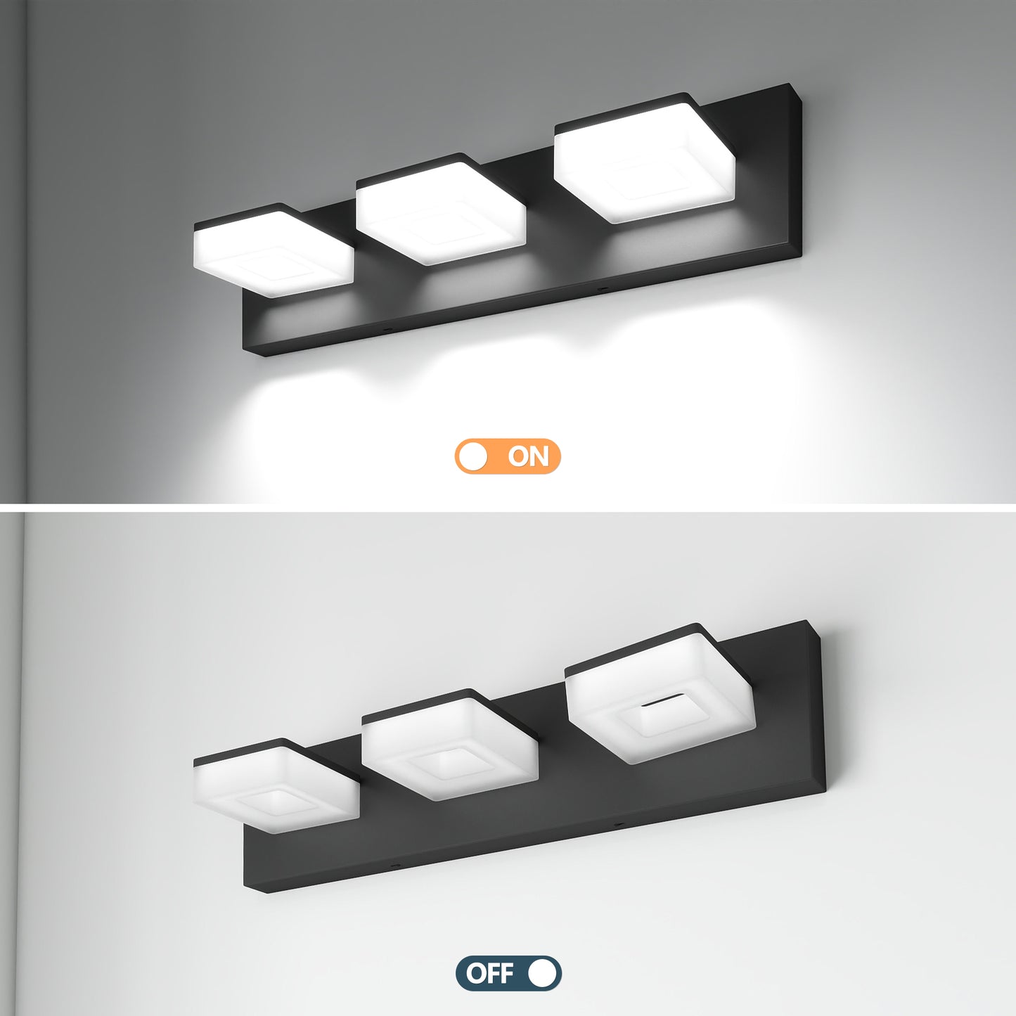 20" 3-Light Matte Black LED Vanity Light - view 6