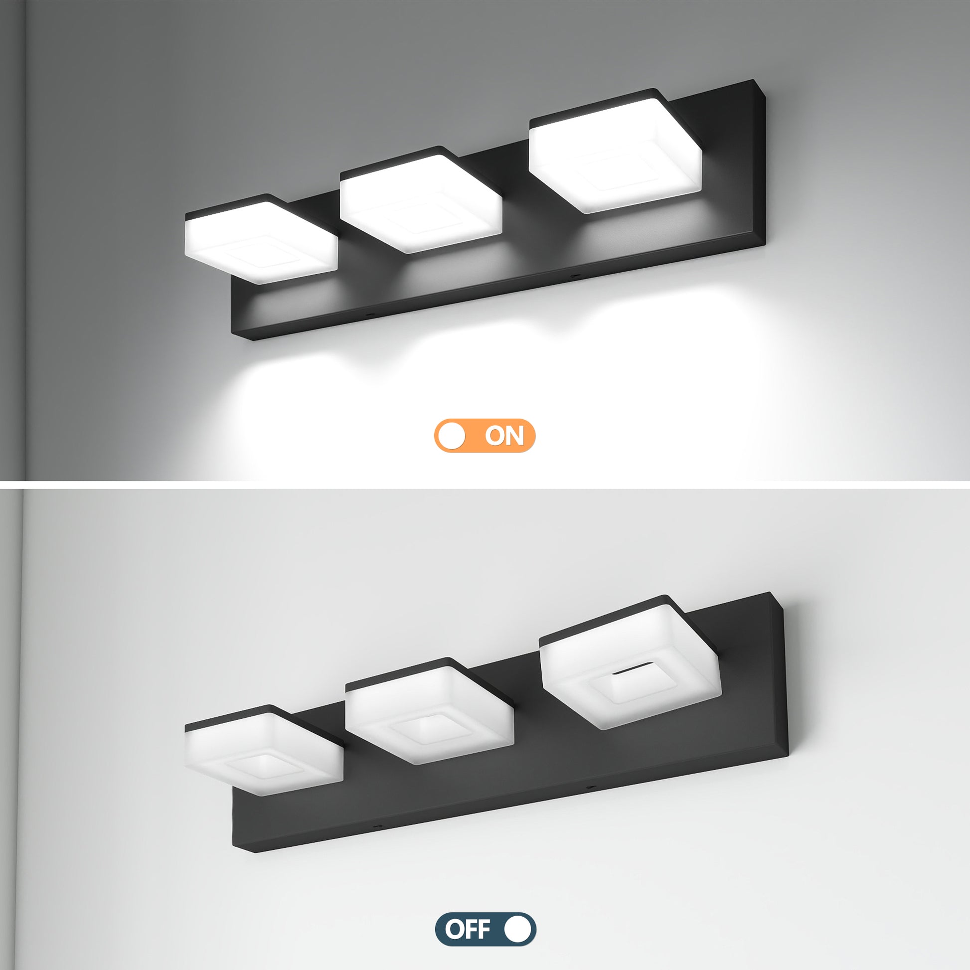 20" 3-Light Matte Black LED Vanity Light - view 6