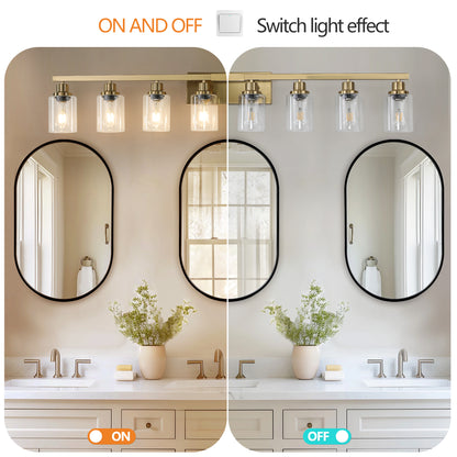 51" 8-Light Gold Vanity Light with Clear Glass - view 6