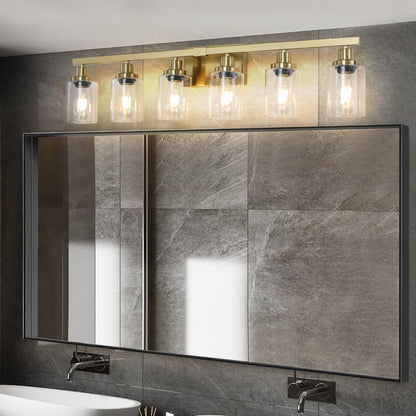 37" 6-Light Gold Vanity Light with Clear Glass - view 3