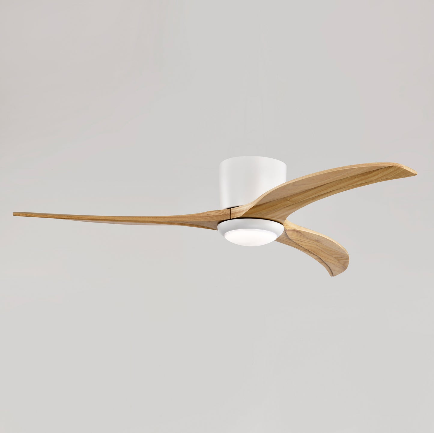 52" Matte White Solid Wood Ceiling Fan with Light & Remote - view 18