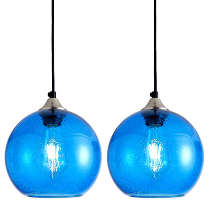 7.9" Light Blue Glass Globe Pendant Light, Set of 2 - view 9
