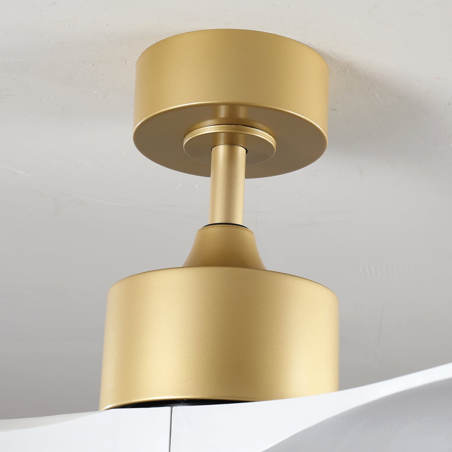 52" Gold and White Solid Wood Ceiling Fan with Dimmable LED - view 16